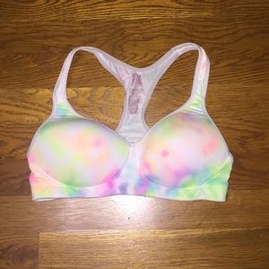 Pink padded sports bra